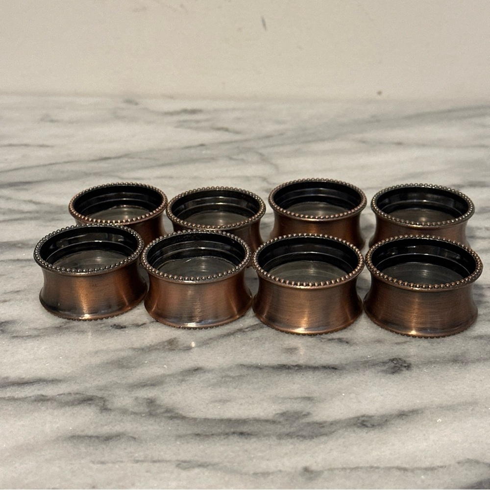 Elegant Copper Napkin Rings Set - Picture 13 of 13